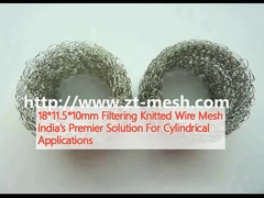 18*11.5*10mm Filtering Knitted Wire Mesh Solusi Utama India Untuk Aplikasi Silinder