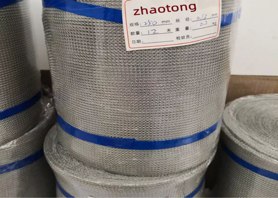 Semua Logam Stainless Steel Rajutan Wire Mesh Dalam Gulungan Lebar 250mm Untuk Filter