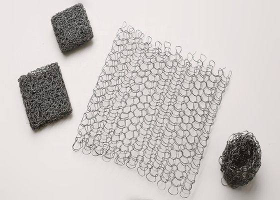 Bentuk Persegi Compressed Rajutan Wire Mesh 80mm 316 Stainless Steel Wire Mesh Filter