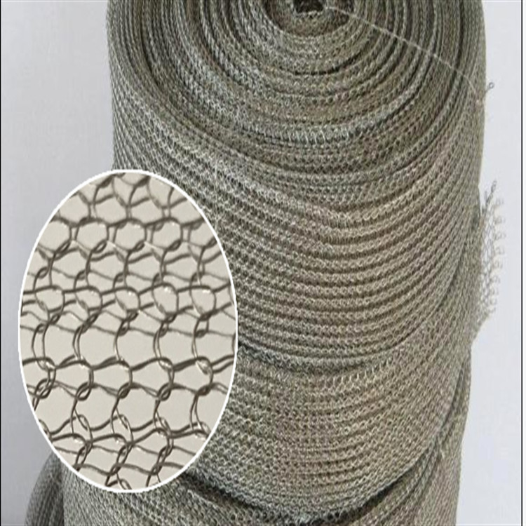 Silinder Shockproof Compressed Knitted Wire Mesh Filter Stainless Steel 316 Lubang 3*3mm