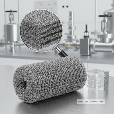 Wire Mesh Rajutan Terkompresi 20*60mm Fleksibel Memberikan Filtrasi Yang Sangat Baik dan Stabilitas Struktural dalam Aplikasi Industri