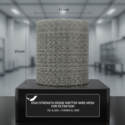 Kekuatan Tinggi Padat 35*41*25.6mm Rajutan Wire Mesh Diproduksi Dari Untuk Dalam Minyak Gas Dan Filtrasi Kimia OEM