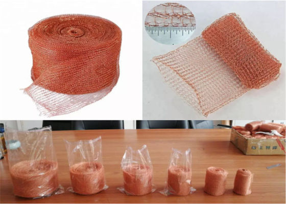 Tembaga Rajutan Wire Mesh 40cm 50cm Lebar 0.18mm Wire Dia Herringbone Permukaan