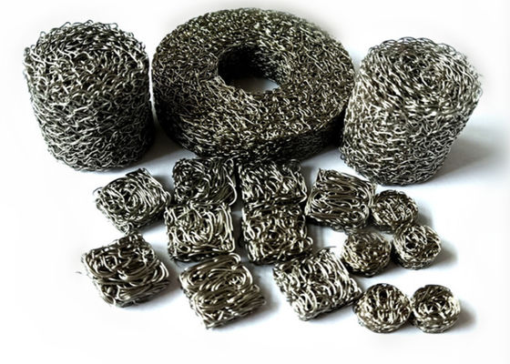 Bentuk Persegi Compressed Rajutan Wire Mesh 80mm 316 Stainless Steel Wire Mesh Filter