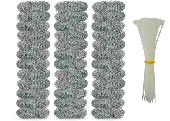 2*6cm 7.5g Bola Pembersih Stainless Steel / Scrubber Dapur Logam Perak