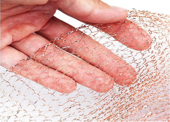 30m Tembaga Rajutan Mesh 10 15 20cm Lebar 0.20mm Kawat Dia Permukaan Bergelombang