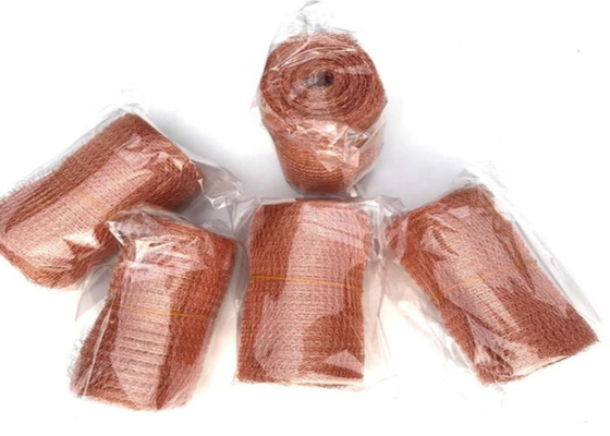 Disesuaikan Tembaga Merah Murni Rajutan Mesh 1.3m Stopper Blocker Bentuk Bergelombang