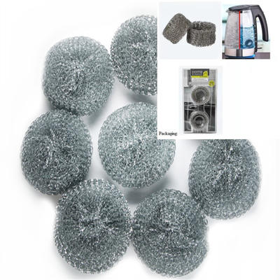 Diameter 4cm Tebal 2cm 304 Bola Pembersih Stainless Steel Untuk Ketel