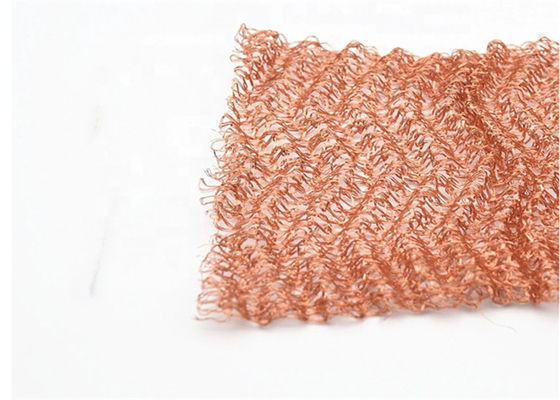 Tembaga Rajutan Wire Mesh 40cm 50cm Lebar 0.18mm Wire Dia Herringbone Permukaan
