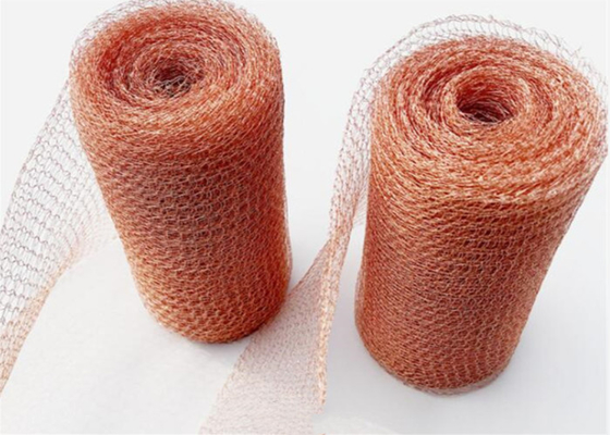 Disesuaikan Tembaga Merah Murni Rajutan Mesh 1.3m Stopper Blocker Bentuk Bergelombang